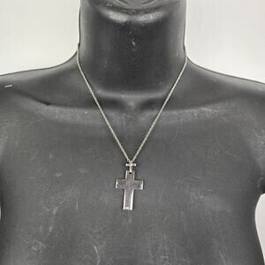 Italy 925 Stamp Cross Pendant Modern